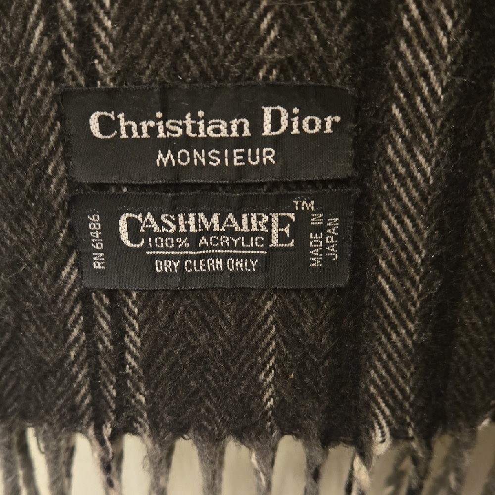 Christian Dior Monsieur "Cashmaire" Scarf - Charcoal Gray - Vintage